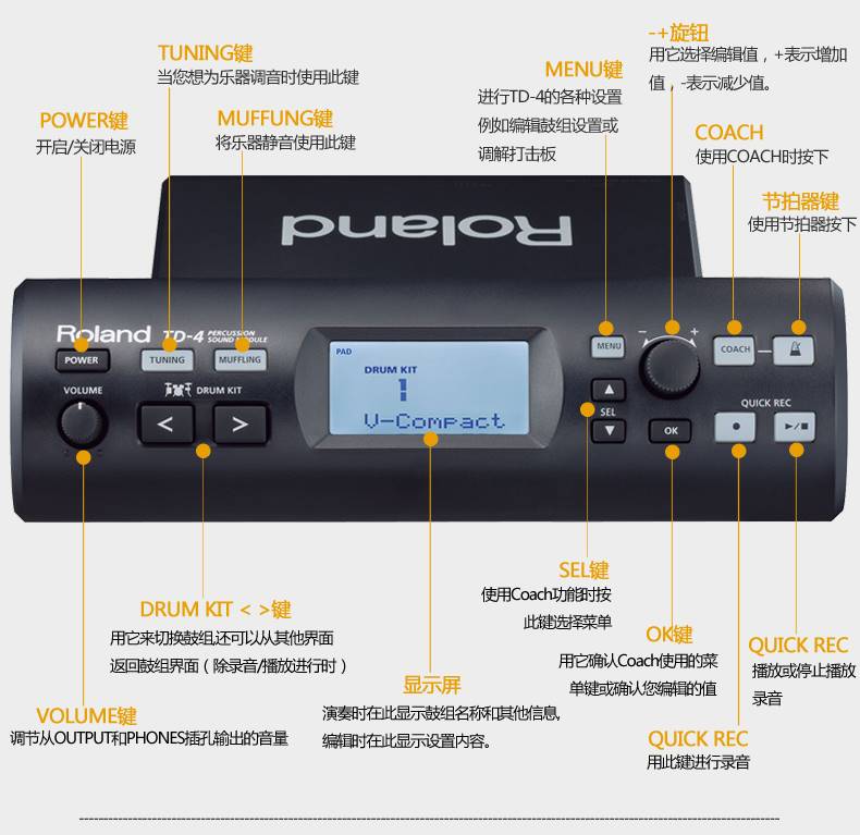 罗兰电鼓 ROLAND TD4KP TD-4KP 可折叠 电鼓 电子鼓 架子鼓爵士鼓