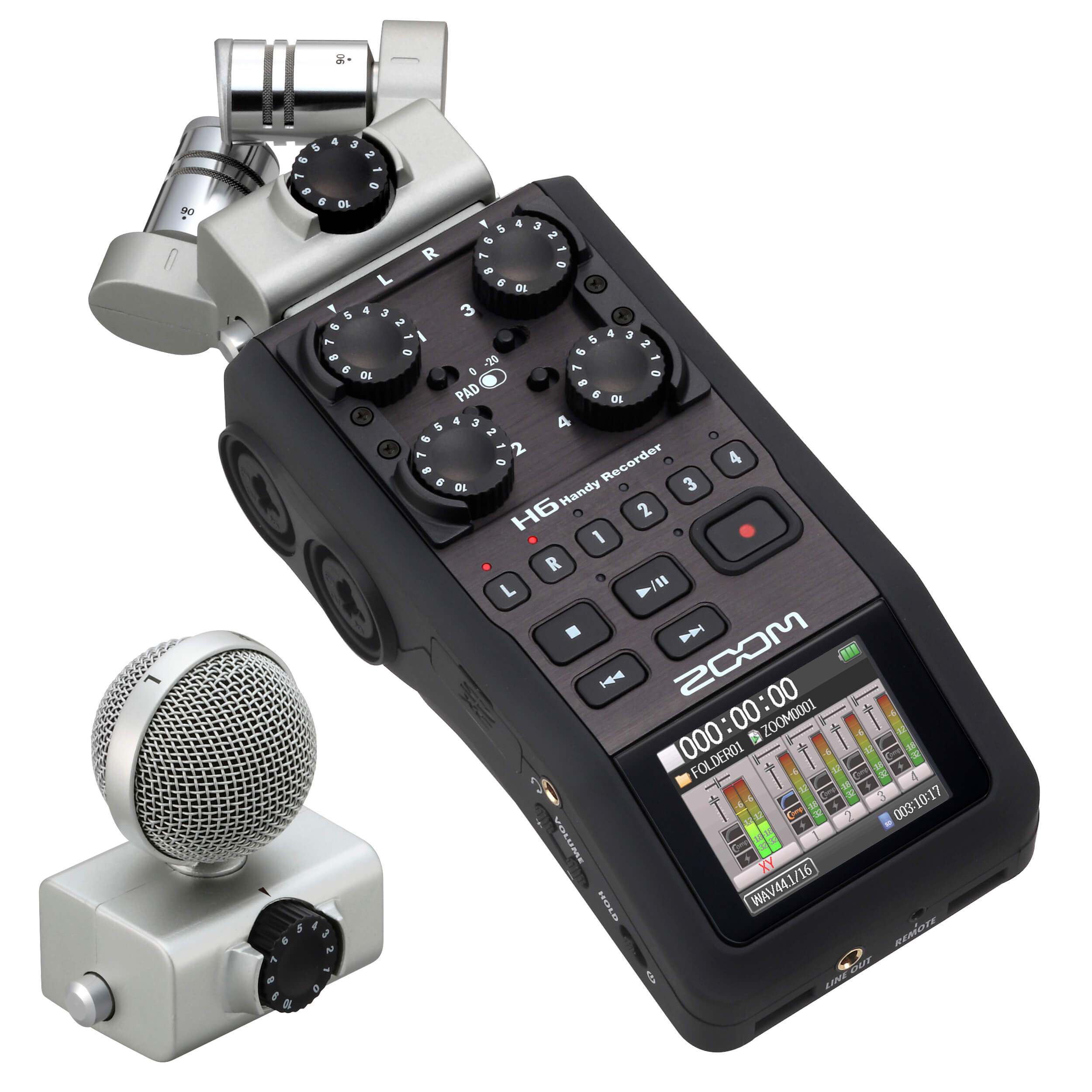 Zoom H6 新闻采访 便携专业手持 数字录音机 录音机 H4N升级款