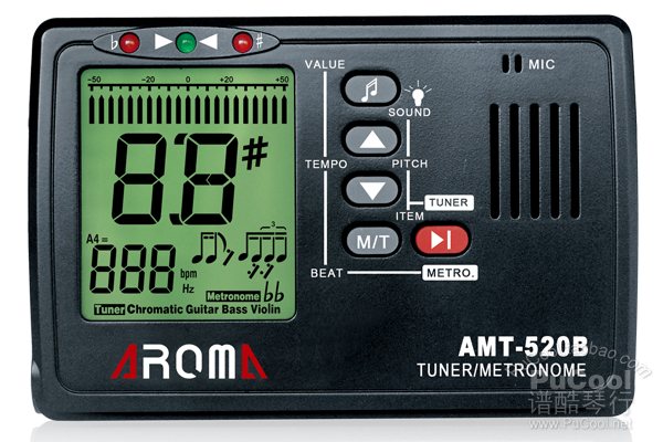阿诺玛 AROMA 校音器 AMT-520B 吉他贝斯调音器 节拍器