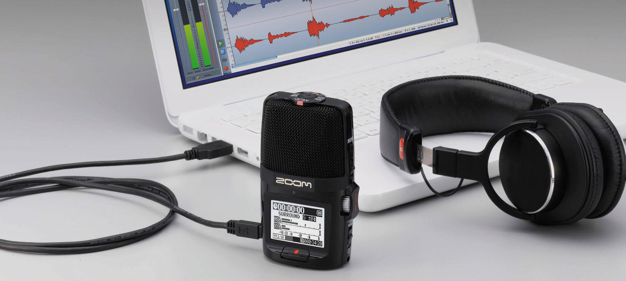 ZOOM H2N 2GB 录音笔 4种麦克风可调 USB声卡